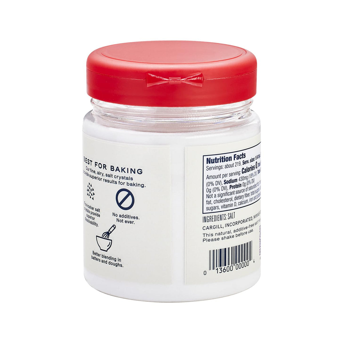 Diamond Crystal Baking Salt, Fine Kosher Salt, No Additives, Great for batters and doughs, 8.5oz Canister