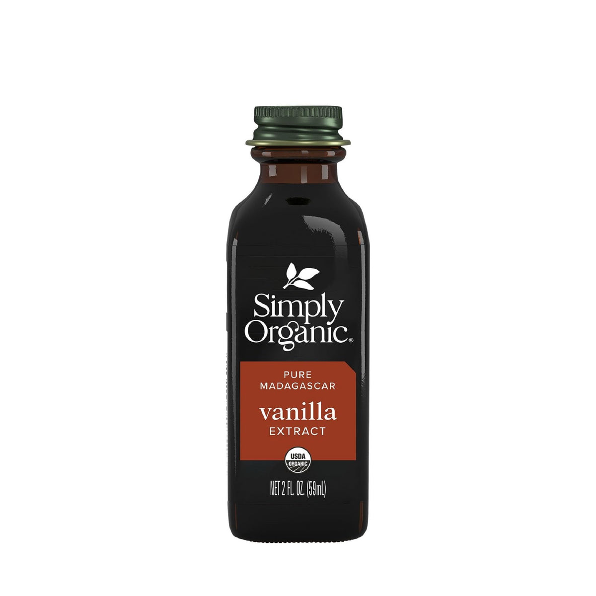 Simply Organic Pure Madagascar Vanilla Extract, 2-Ounce Glass Jar, Certified Organic, Sugar-Free Flavor For Smoothies