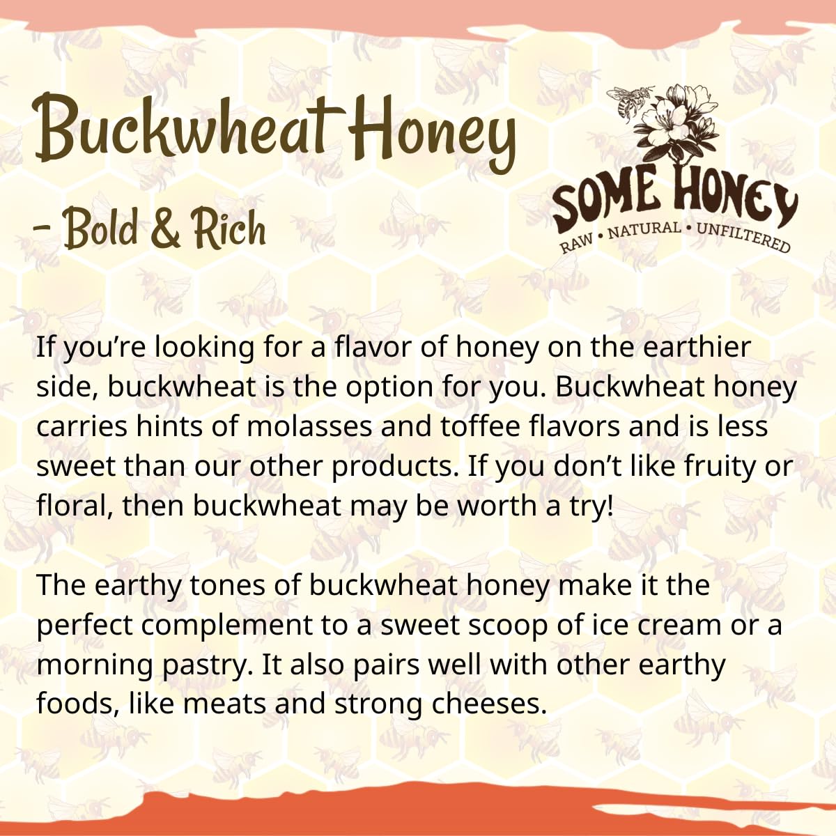 Some Honey Raw & Unfiltered Buckwheat Honey – 100% Pure U.S. Honey – USDA Grade A – All-Natural – 16 oz