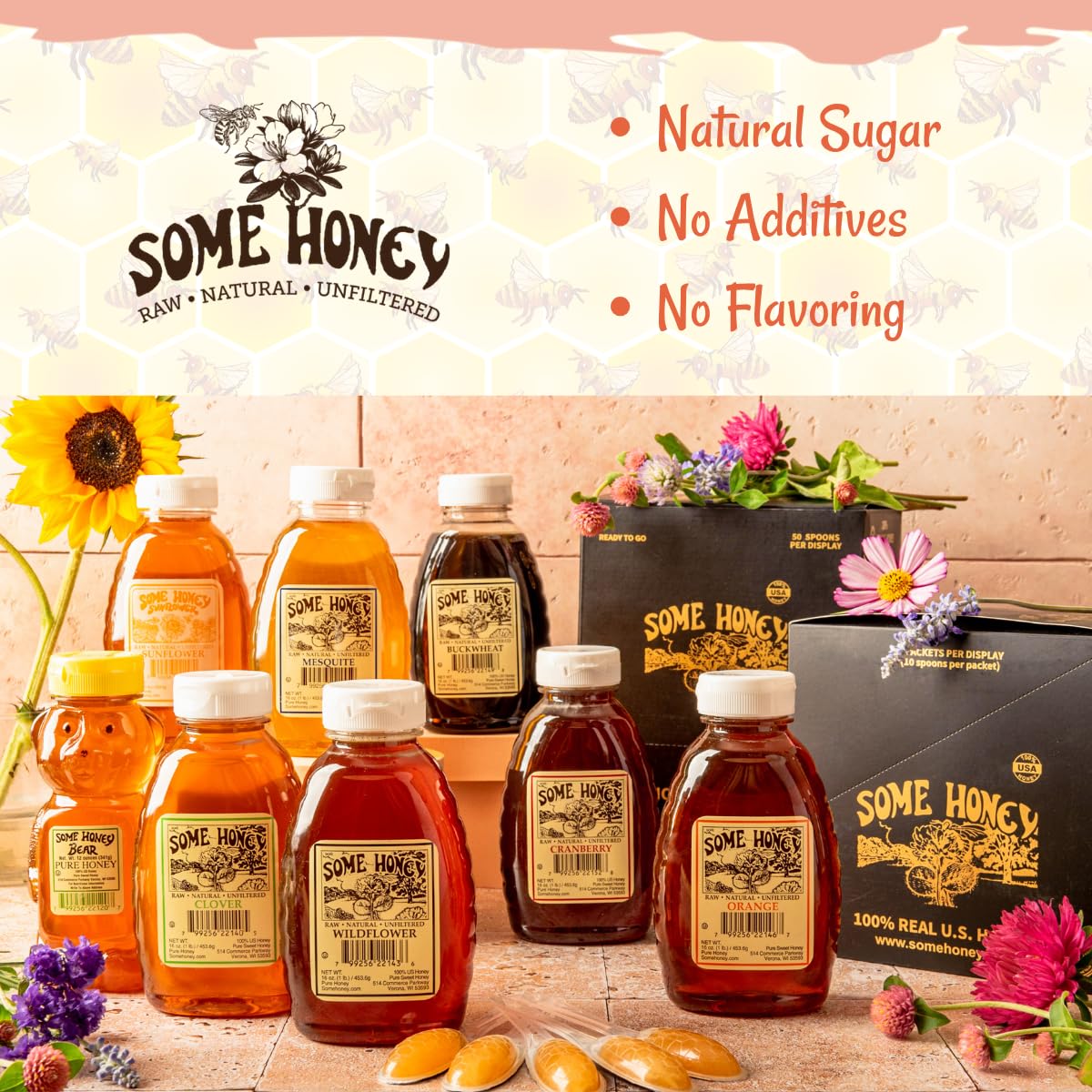 Some Honey Raw & Unfiltered Buckwheat Honey – 100% Pure U.S. Honey – USDA Grade A – All-Natural – 16 oz