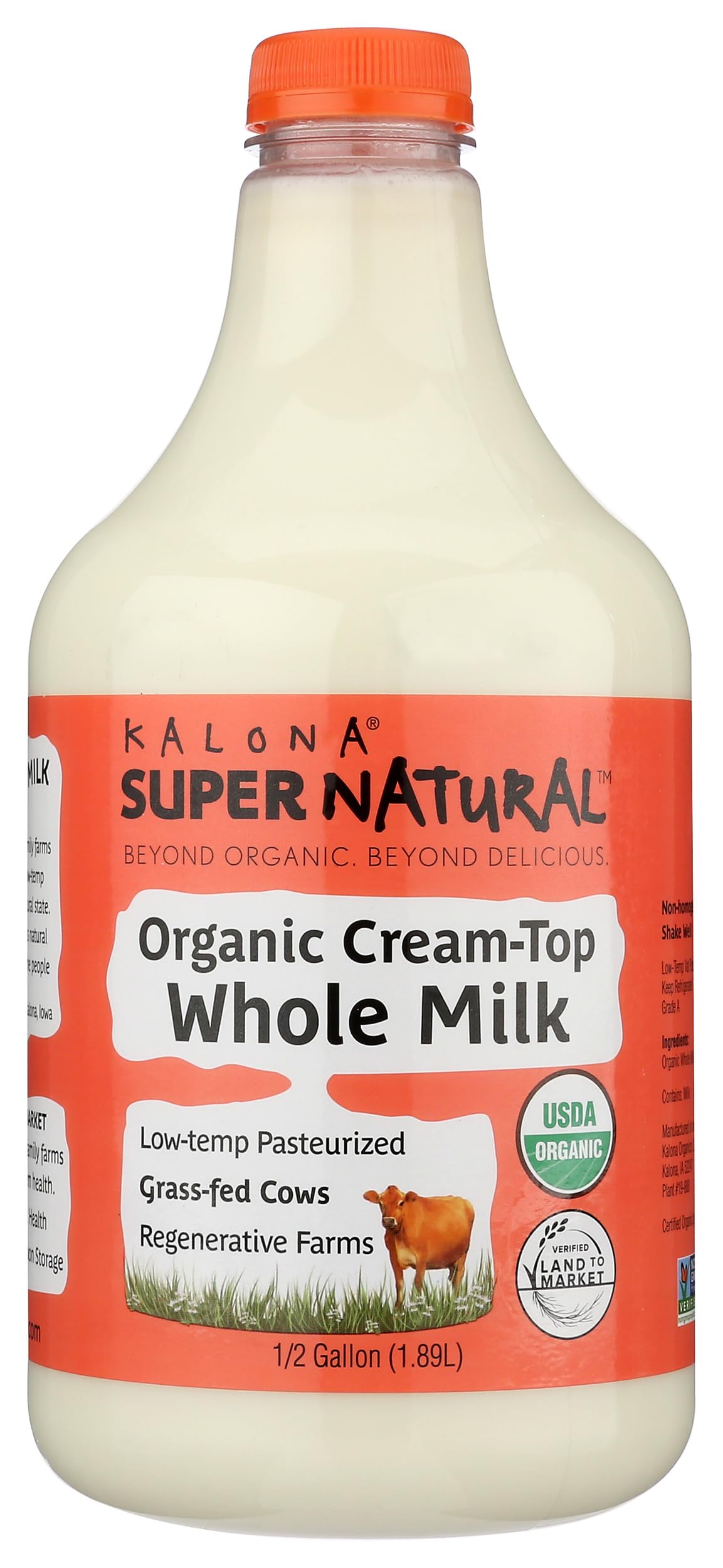 Kalona Supernatural, Milk Whole Unhomogenized Organic, 64 Fl Oz