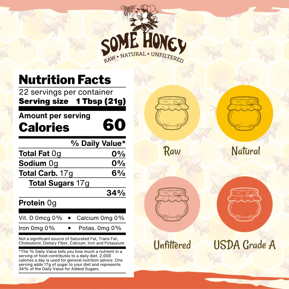 Some Honey Raw & Unfiltered Buckwheat Honey – 100% Pure U.S. Honey – USDA Grade A – All-Natural – 16 oz