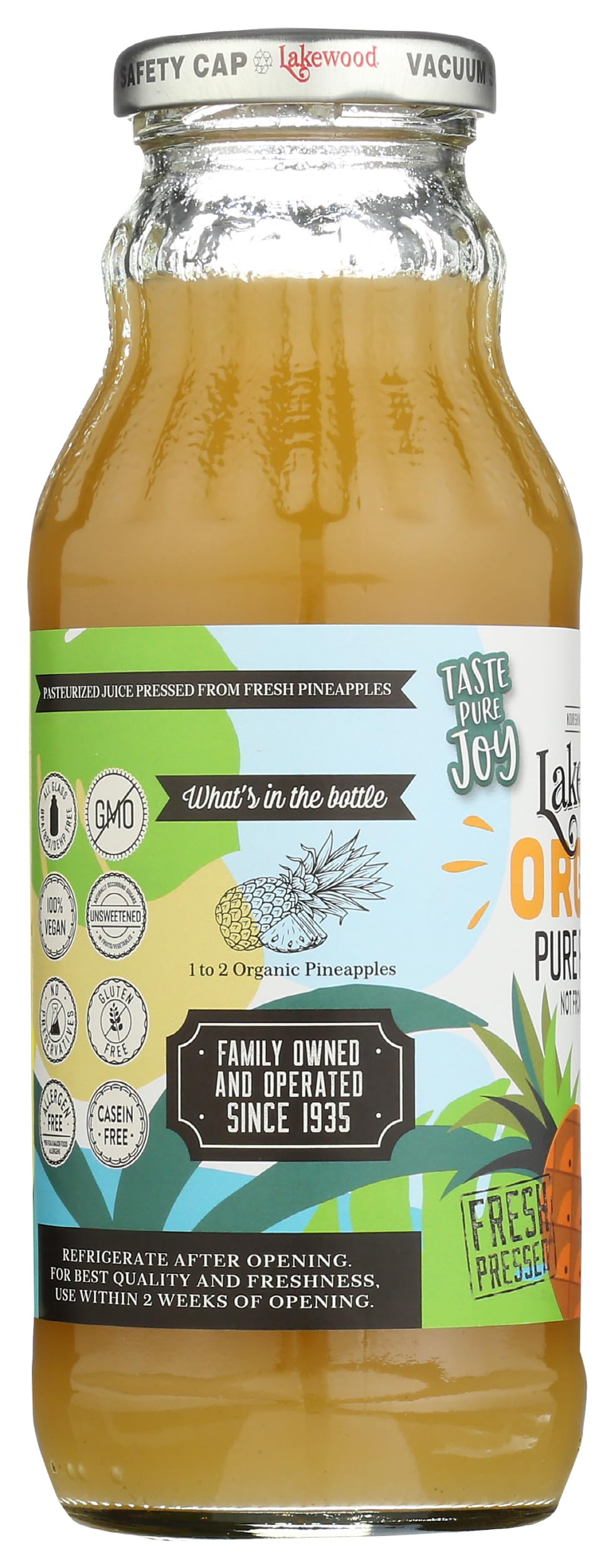 Lakewood Organic Fresh Pressed Pure Pineapple (1 X 12.5 FL OZ)