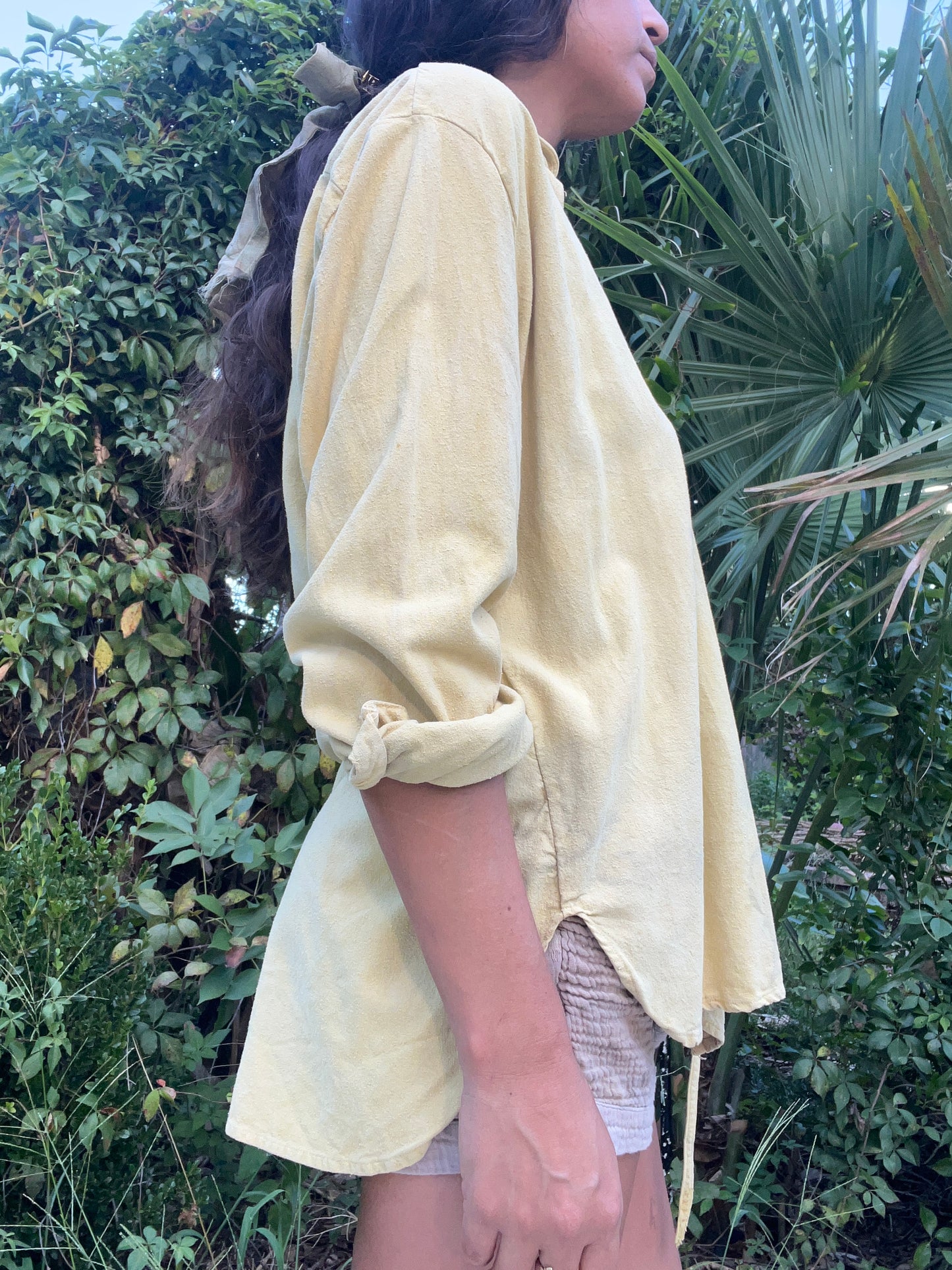 Mandarin Collar Tie-Front Wrap Jacket