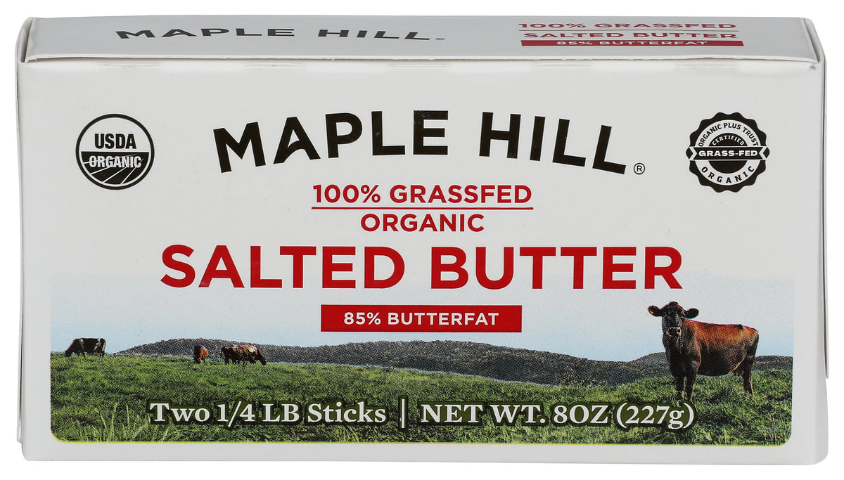 Maple Hill Creamery, Organic Salted Butter, 8 Ounce