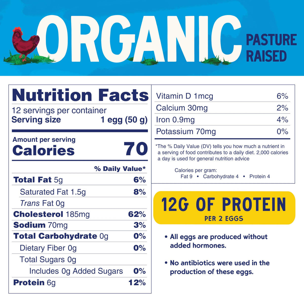 Pete & Gerry's Organic Pasture Raised Eggs Large 12 Ct
