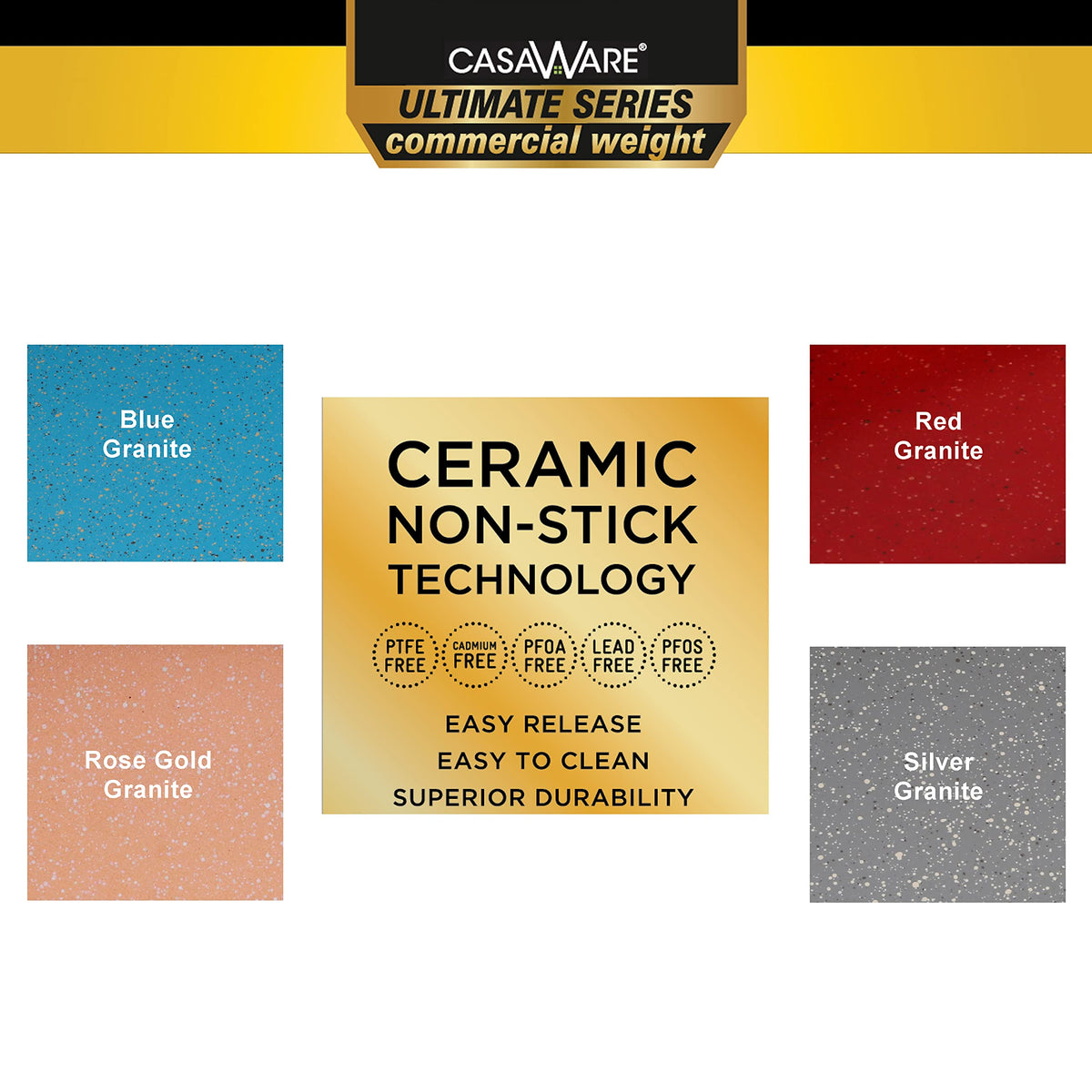 casaWare 3pc Ultimate Cookie Sheet Set (Rose Gold Granite)