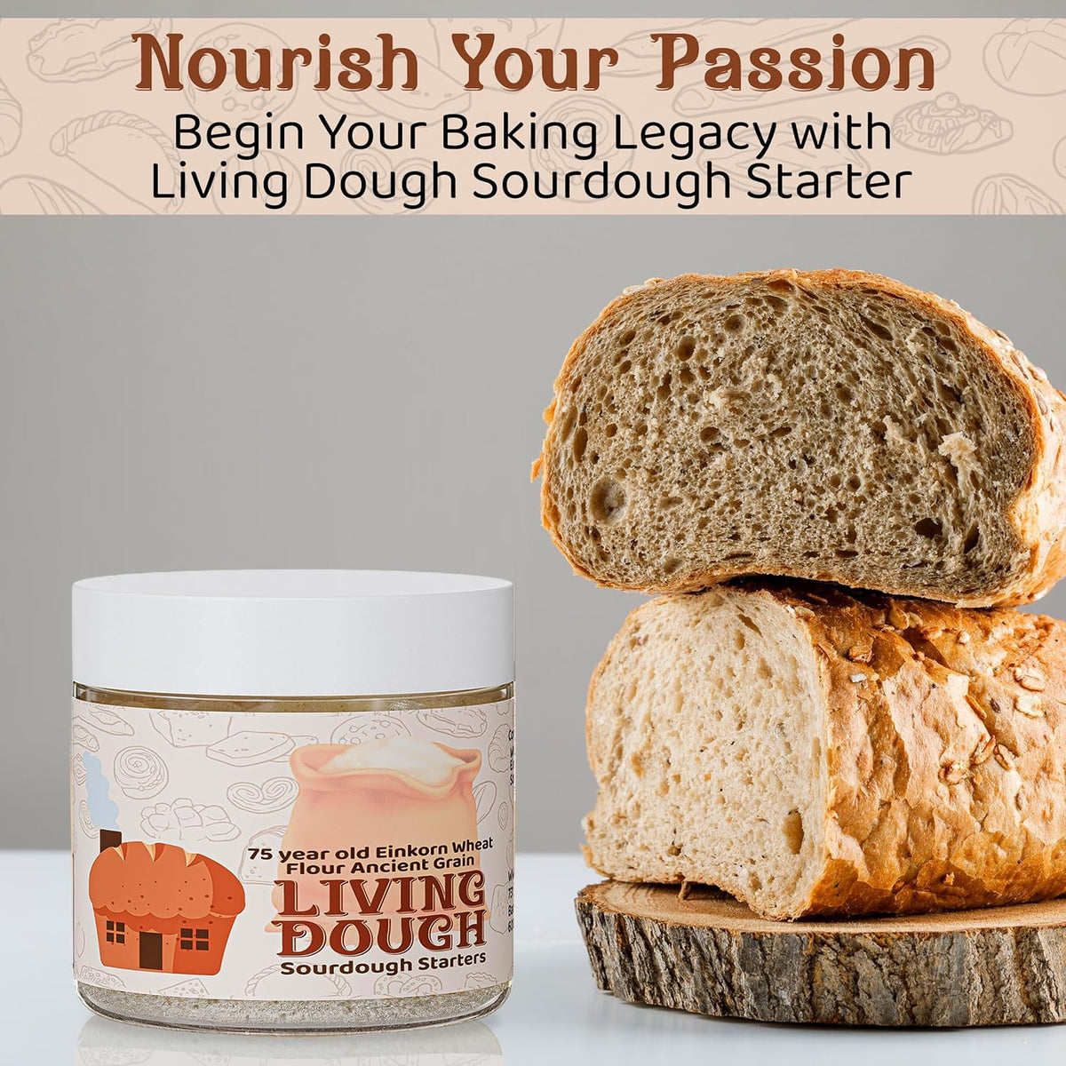 75 Year Old Ancient Grain Einkorn Fresh Sourdough Starter Culture 3.5 Oz
