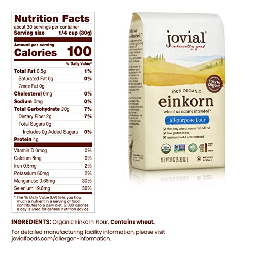 Jovial Foods Organic Einkorn Flour, 32.0-Ounce